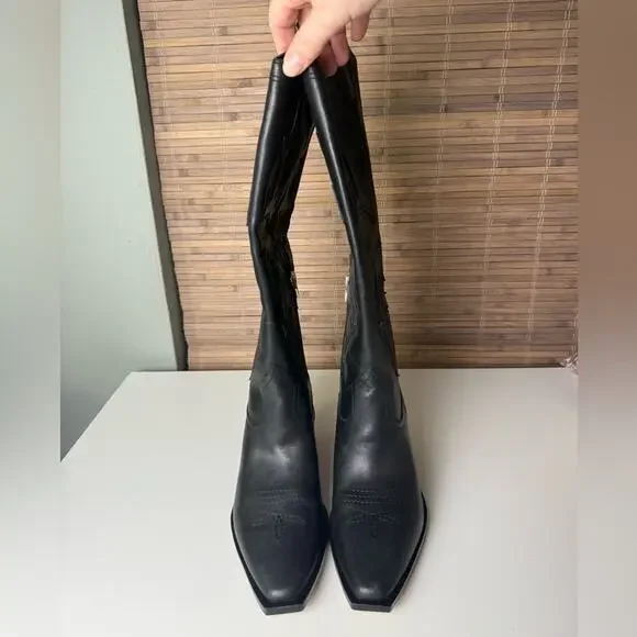 Dolce Vita Samsin Boots in Black Leather 9.5